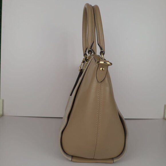 Coach Badge Jacquard Elise Satchel Chalk Taupe - Picture 6 of 16